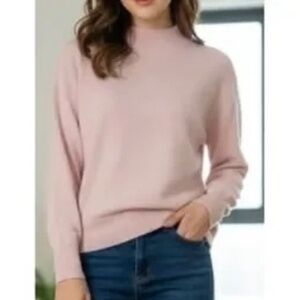 Everlane 100% Cashmere Mock Neck Feather Light  Sweater